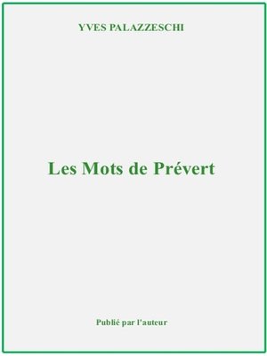 cover image of Les mots de Prévert